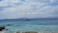 Segelboot am Playa Mujeres